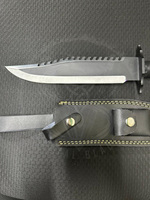 Couteau Rambo artisanal en acier inoxydable 440c avec lame en métal et étui en cuir pour le camping, la survie et la chasse, couteau de camping Bowie