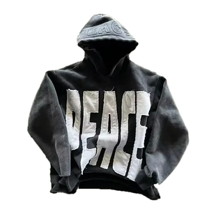 Sudadera con capucha de lavado ácido Vintage para hombre 100% algodón desgastado estampado térmico bordado cremallera diseño Streetwear estilo Y2K - Product Image 2