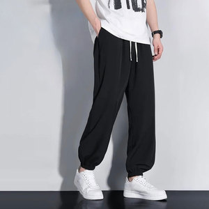 Pantalones de chándal de algodón para hombre con cintura elástica y cordón, ropa de gimnasio cómoda, pantalones de chándal con logotipo personalizado para hombre - Product Image 6