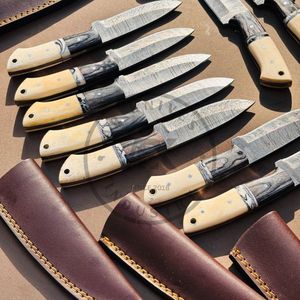 Couteau de chasse à lame fixe de haute qualité en gros, acier Damas, pointe tombante, manche en bois Pakka, garantie de 3 ans, couteaux personnalisés - Product Image 4