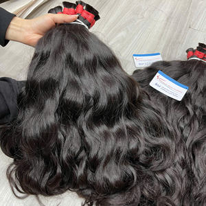 Extensiones de cabello humano vietnamita natural sin químicos del vendedor Cabello virgen ondulado crudo Paquetes alineados con cutículas Onda profunda recta - Product Image 2