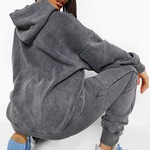 Chándal personalizado lavado ácido para mujer de alta calidad, venta al por mayor, chándal para mujer lavado ácido personalizado con precios baratos, conjunto de mejor diseño - Product Image 5