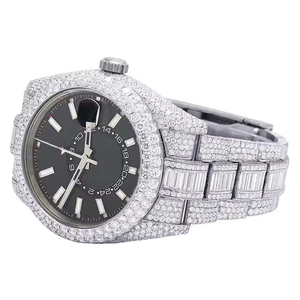 Collection de montres de luxe automatique Moissanite VVS1 Style Hip Hop bracelet en acier inoxydable boîtier carré mouvement à Quartz chaque occasion - Product Image 3