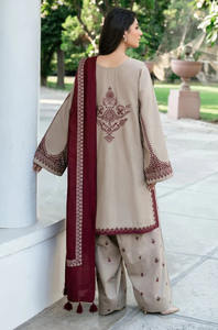 Traje Salwar Kameez de 3 Piezas de Algodón con Bordado, Sin Arrugas y con Protección Solar para Fiestas de Verano - Product Image 3