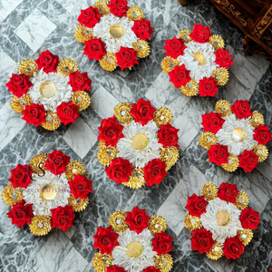 Designer Jasmine and Yellow Rose Work Candle Holder With Gotta Design Candle Holder for Home, Festival, Hldi Mehendi Decor - Product Image 6
