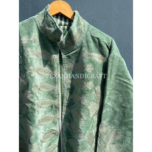 Wholesale <b>Women's</b> <b>Velvet</b> Jacket Handmade Floral Embroidery Jacket Hippie Style Party Wear <b>Coat</b> - Product Image 2