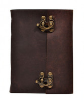 Journal personnalisé en cuir véritable fait à la main avec deux fermoirs et carnets A5 vierges pour carnets de notes agenda en papier coton pour cadeaux