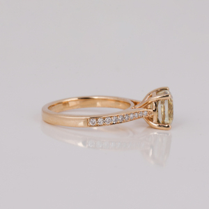 Luxueux 18KT plaqué or pavé réglage coupe côté bague de fiançailles jaune coussin coupe laboratoire créé diamant Style classique filles cadeau - Product Image 6