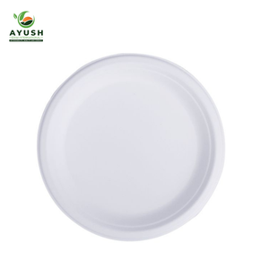 Assiettes en papier naturel personnalisées en pulpe de canne à sucre pour buffets, restaurants et plats à emporter - Product Image 4