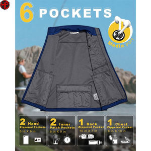 <b>Men's</b> Winter Softshell <b>Thermal</b> Warm Fleece Lined Vest outerwear Waterproof Stand Collar Sleeveless Jacket - Product Image 2