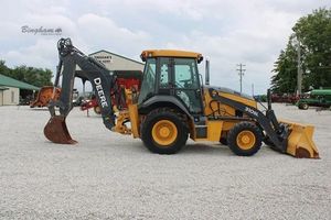 รถแบคโฮดีเซล John Deere 410 ปี 2024 พร้อมรถตักล้อยางหน้า  ใช้ปั๊ม KYB ประสิทธิภาพสูง รถตักล้อยางขนาด 3 ตัน  เครื่องยนต์ Caterpillar - Product Image 4