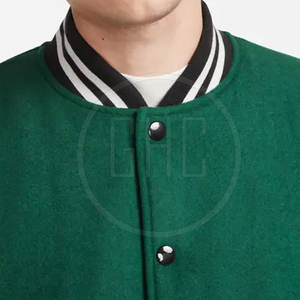 Veste d'hiver pour homme en gros personnalisée avec option col montant, design Lettermen, coton/laine, écologique et à séchage rapide - Product Image 4