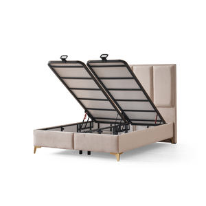 Base de Cama Tapizada de Lujo con Cabecera Acolchada, Estilo Moderno y Minimalista, Tamaño King-Size, para Dormitorio o Apartamento, Fabricada en Turquía - Product Image 2