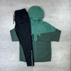Custom <b>Men's</b> XL Full-<b>Zip</b> Hoodie and Sports <b>Shorts</b> 2-Piece Waterproof Printed Polyester Windbreaker Tracksuit Jogger Set - Product Image 1