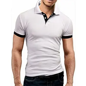T-shirt polo respirant personnalisé coupe ajustée importé fermeture à boutons tissu de protection UV T-shirt polo