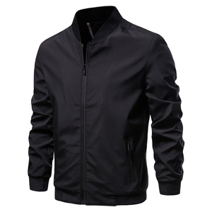 Nouvelle veste décontractée d'affaires pour hommes avec fermeture à glissière à col montant Simple couleur unie automne conception mince Service OEM disponible - Product Image 3