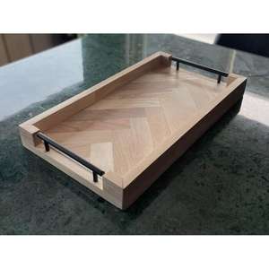 Plateau de service pour petit déjeuner avec poignée en métal Plateaux de petit déjeuner de qualité exclusive Plateaux en bois réutilisables de qualité supérieure les plus vendus Dernières - Product Image 4