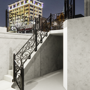 Rampe d'escalier en fer forgé moderne artisanale pour villas - Artisanat artistique et sécurité - Product Image 3