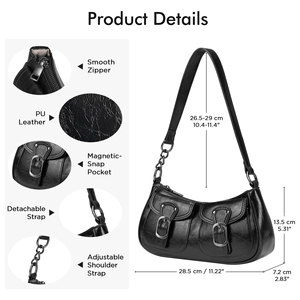 Sacs à main pour femmes de créateurs, sacs à main en cuir PU souple avec fermeture à glissière, imperméables, de haute qualité, en vente - Product Image 3