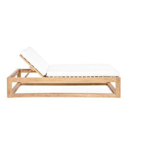 Tumbona Moderna de Madera Maciza para Exteriores, Venta al por Mayor de Fábrica, para Sala de Estar y Uso en Villas, Cojines Resistentes a los Rayos UV para Piscina y Playa - Product Image 1