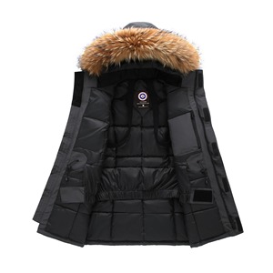 Trendy Canadian Style Men's Unisex <b>Winter</b> Canvas <b>Thick</b> Warm Reversible Eco-Friendly Large Collar Parka <b>Coat</b> - Product Image 6