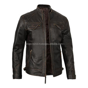 แจ็กเก็ตหนังวัวแท้สำหรับผู้ชายคุณภาพสูงสำหรับขี่มอเตอร์ไซค์หุ้มเกราะป้องกันลมระบายอากาศได้ดี - Product Image 4