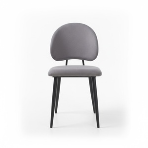 Ensemble de salle à manger moderne de luxe, table extensible à motif marbre noir avec 4 chaises rembourrées en velours gris, pieds en métal noir - Product Image 5
