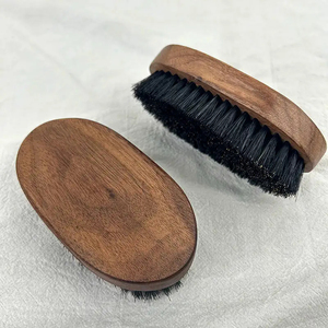 Brosse à barbe en bois avec poils de cheval et nylon, design écologique pour l'entretien masculin - Product Image 1