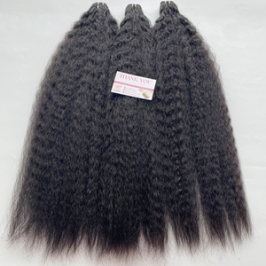 100% extensions de cheveux humains de trame Remy non traités faisceaux brésiliens droits crépus - Product Image 1