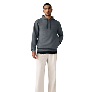 NEW Textured <b>Grey</b> Pullover Hoodie Unisex Premium Fabric Hooded <b>Sweatshirt</b> Casual Winter Streetwear Wholesale Manufacturer - Product Image 4