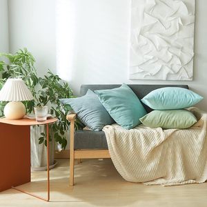 หมอนตกแต่งสี่เหลี่ยมนุ่มๆหรูหรา18x18in ปลอกหมอนอิงรถยนต์บ้านอเนกประสงค์-ปราศจากน้ำยางข้นสีทึบถักโรงแรมที่มีชื่อเสียง - Product Image 4