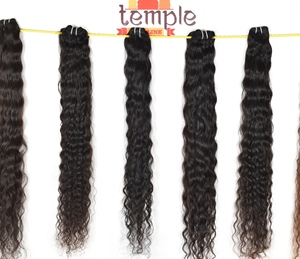 Paquete de color natural virgen negro mujeres 100% onda profunda India sin procesar cutícula cruda alineada máquina doble trama cabello humano - Product Image 5