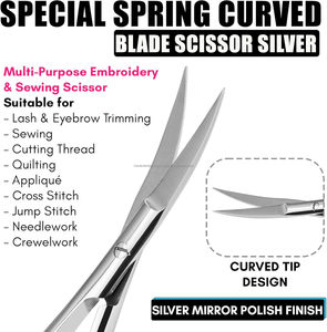 Handmade Stainless Steel Manicure Micro Spring Scissors Curved Blade <b>Nail</b> Eyelash <b>Extensions</b> Beauty Tool New Arrival 2026 - Product Image 4