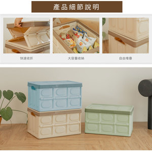 Taiwan Portable <b>Folding</b> PP Green <b>Storage</b> <b>Box</b> Large Capacity Home <b>Storage</b> Set Camping Tools Organization 3pcs Plastic Material - Product Image 4