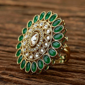 Belle bague de doigt réglable classique antique de concepteur avec des grossistes de placage Mehndi en Inde - Product Image 2