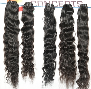 Extensions de cheveux humains indiens vierges non traités Alignés sur les cuticules bon marché Paquets de vagues profondes en vrac Boucles ondulées naturelles Aucun produit chimique - Product Image 5