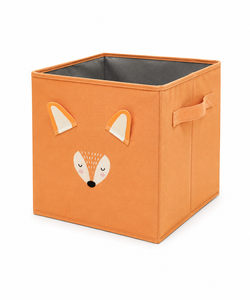 Yellow Tiger Face Fabric Storage <b>Bin</b> <b>Square</b> Toy Organizer for Kids Room Modern Design Foldable Textile Box - Product Image 2