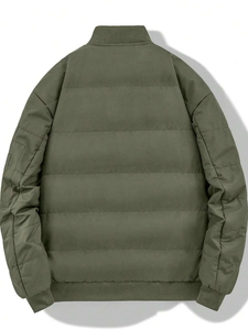 Manteau en duvet 100% polyester respirant personnalisé pour hommes vêtements d'hiver pour hommes veste bouffante vêtements décontractés veste de baseball pour hommes - Product Image 2