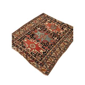 Alfombras de Lana Grandes Aalam, Rectangulares Geométricas Rojas y Naranjas, Hechas a Mano, 9x12, Estilo Clásico para Entrada -Paem-1370 - Product Image 2