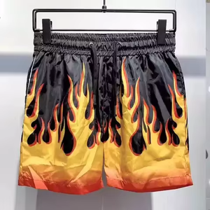 Pantalones Cortos Deportivos Unisex de Poliéster con Estampado de Fuego, Uniformes de Voleibol con Impresión Digital, Color y Logotipo Personalizables, Servicio OEM/ODM - Product Image 3
