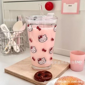 แก้วแก้วใสทนความร้อนขนาดใหญ่ลายแมวเต็มจอ สำหรับนม กาแฟ น้ำผลไม้ อาหารเช้า - Product Image 2