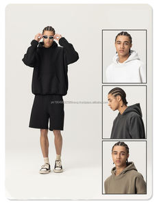 Sudaderas con Capucha Extra Grandes de Algodón Grueso de Doble Capa con Logotipo Personalizado para Fabricantes, sin Dobladillo, Estilo Cuadrado para Hombre - Product Image 3