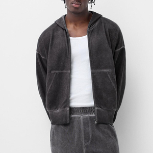 Pull Logo personnalisé unisexe graphique goutte épaule épaisse polaire de haute qualité surdimensionné noir poids lourd 100% coton à capuche - Product Image 6