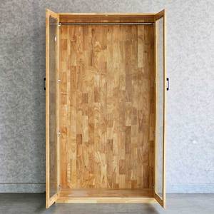 Armoire minimaliste à deux portes en bois d'hévéa 100x50x180cm TQA68050 avec fonctions de suspension et de pliage pour mobilier de maison et appartement - Product Image 3