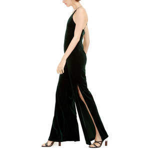 จั๊มสูทกำมะหยี่สีเขียวเอวสูงลายดอกไม้สำหรับเด็ก Teeze Me Juniors' เหมาะสำหรับงานปาร์ตี้ฤดูหนาว ผลิตตามแบบ ODM ผ้าแคนวาส ไซส์ XS สไตล์คลับฟิตเนส - Product Image 3