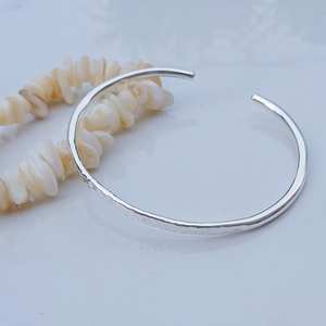 Sterling Silver Plated Boho Hammered Textured Vintage Bahamian Bangle Stackable <b>Adjustable</b> <b>Bracelet</b> Women Fashion Jewelry - Product Image 5