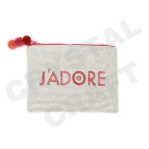 Ziodiac personnalisé graine perlée portefeuille beau cadeau de maman-filles coeurs conception porte-monnaie accessoire de mode - Product Image 3