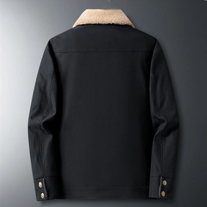 Hiver Hommes Chaud Polaire Coupe-vent Casual Lapel Jacket Parka Coat Male Formal Business Windbreaker Outdoor Overcoat Jacket Top - Product Image 3