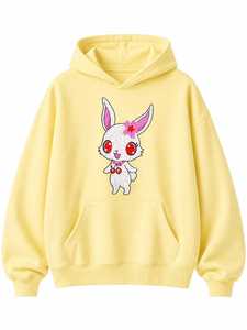Sudadera con capucha unisex extragrande con bordado personalizado de gato, estilo urbano - Product Image 3