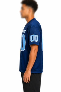 Maillot de football américain pour homme, maillot de supporter noir, col en V, manches courtes, respirant, impression du nom de l'équipe, coupe classique, vêtements de sport pour adultes - Product Image 3